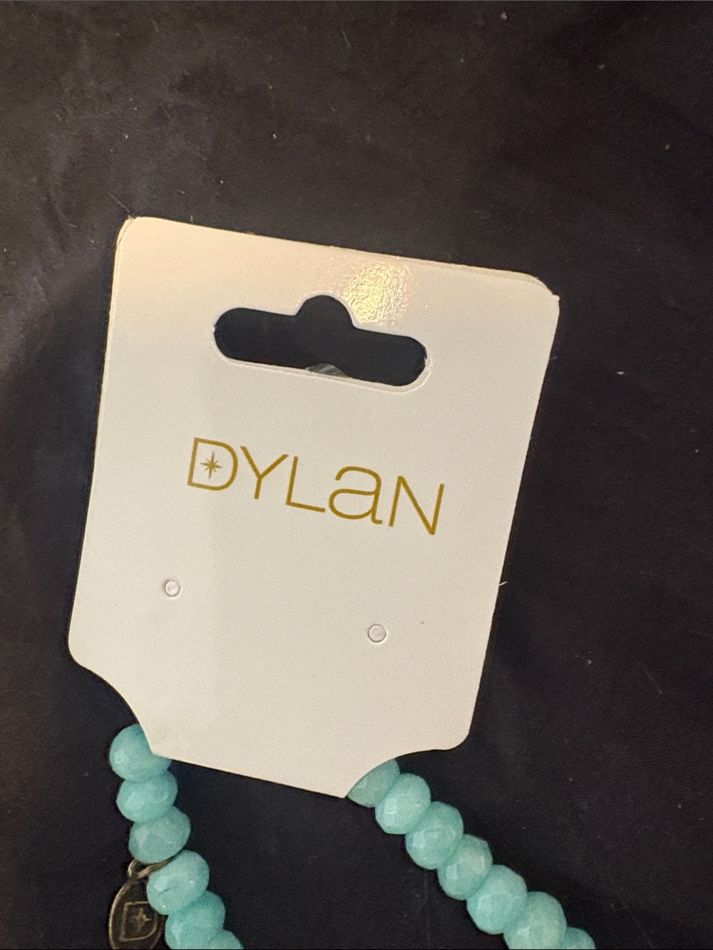 Dylan "The Connie" Turquoise Beaded Necklace with Gold Heart Charm - Picture 2 of 4